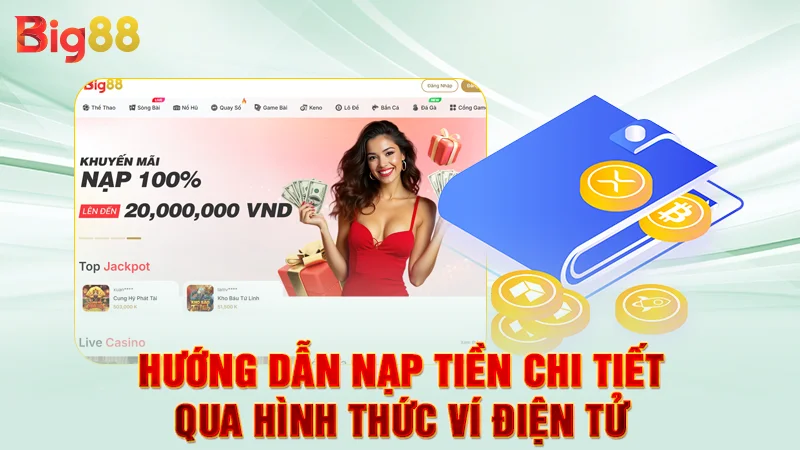 Hướng Dẫn Nạp Tiền Big88 - Thao Tác Quan Trọng Cần Nắm Vững 2 Hướng dẫn nạp tiền chi tiết qua hình thức ví điện tử